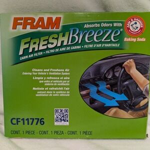 Fram Fresh Breeze Cabin Air Filter CF11776 Arm & Hammer Baking Soda Odor Absorb
